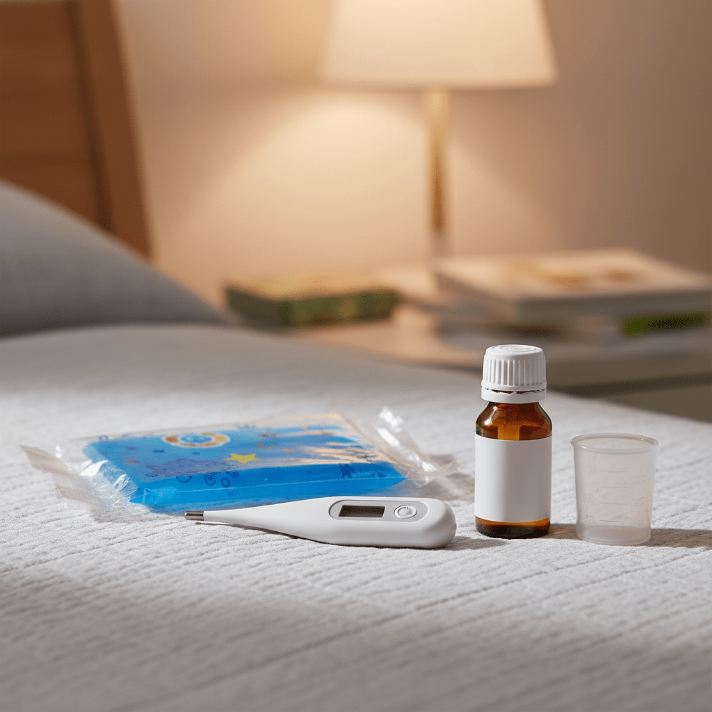 아이 체온계와 해열 용품