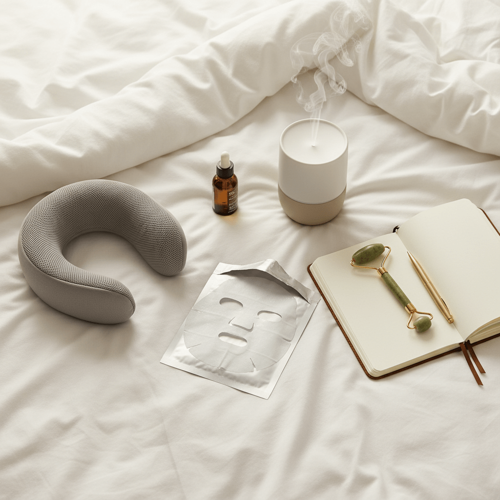 육아맘 셀프케어 필수템 - 시트마스크 안마기 디퓨저 롤러 다이어리