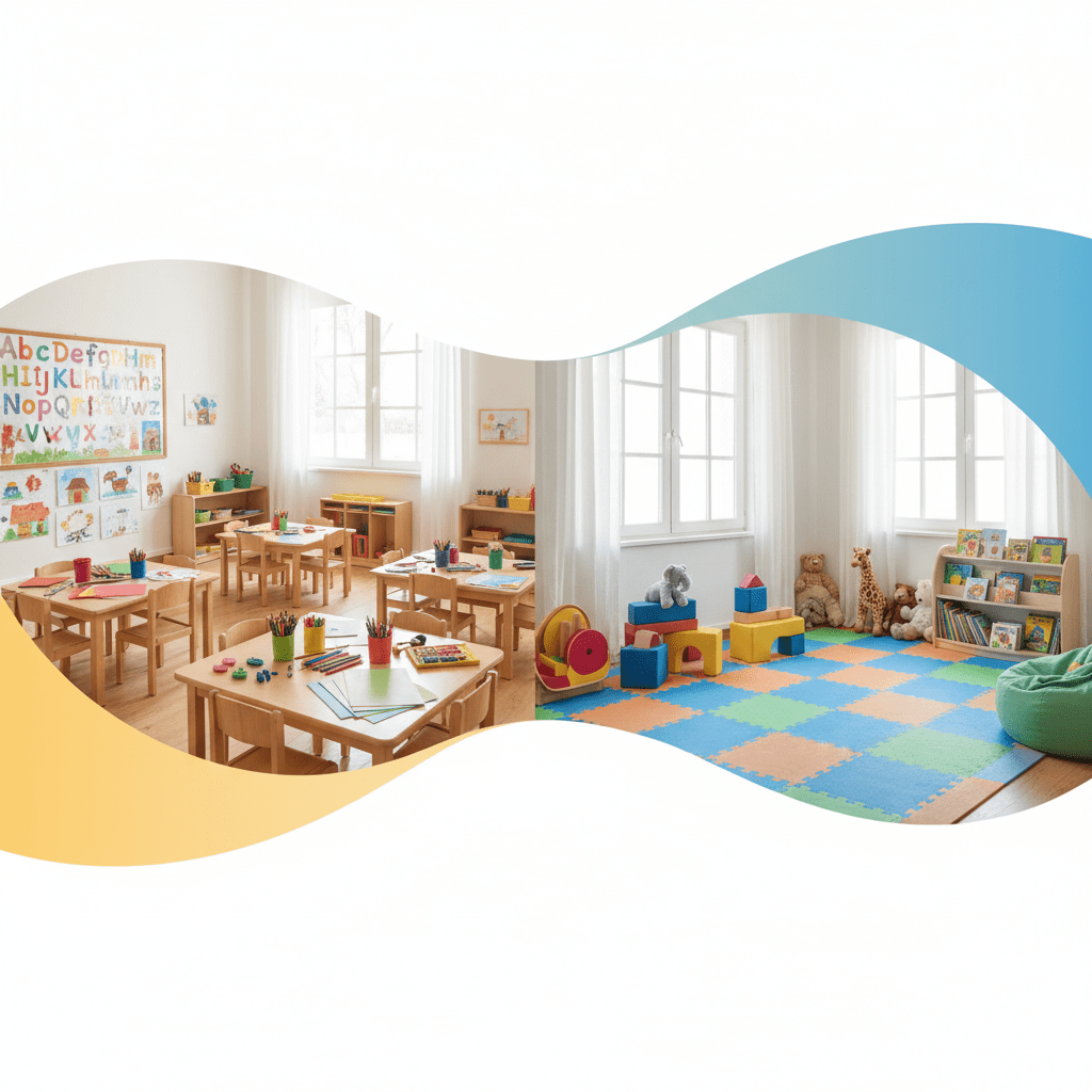 유치원 vs 어린이집 비교 - 교실 환경 차이
